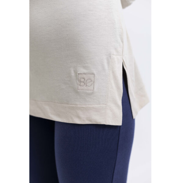 Detail opening Long Sleeve Boat Neck Top in Organic Pima Cotton Sustainable Fashion ecofashion